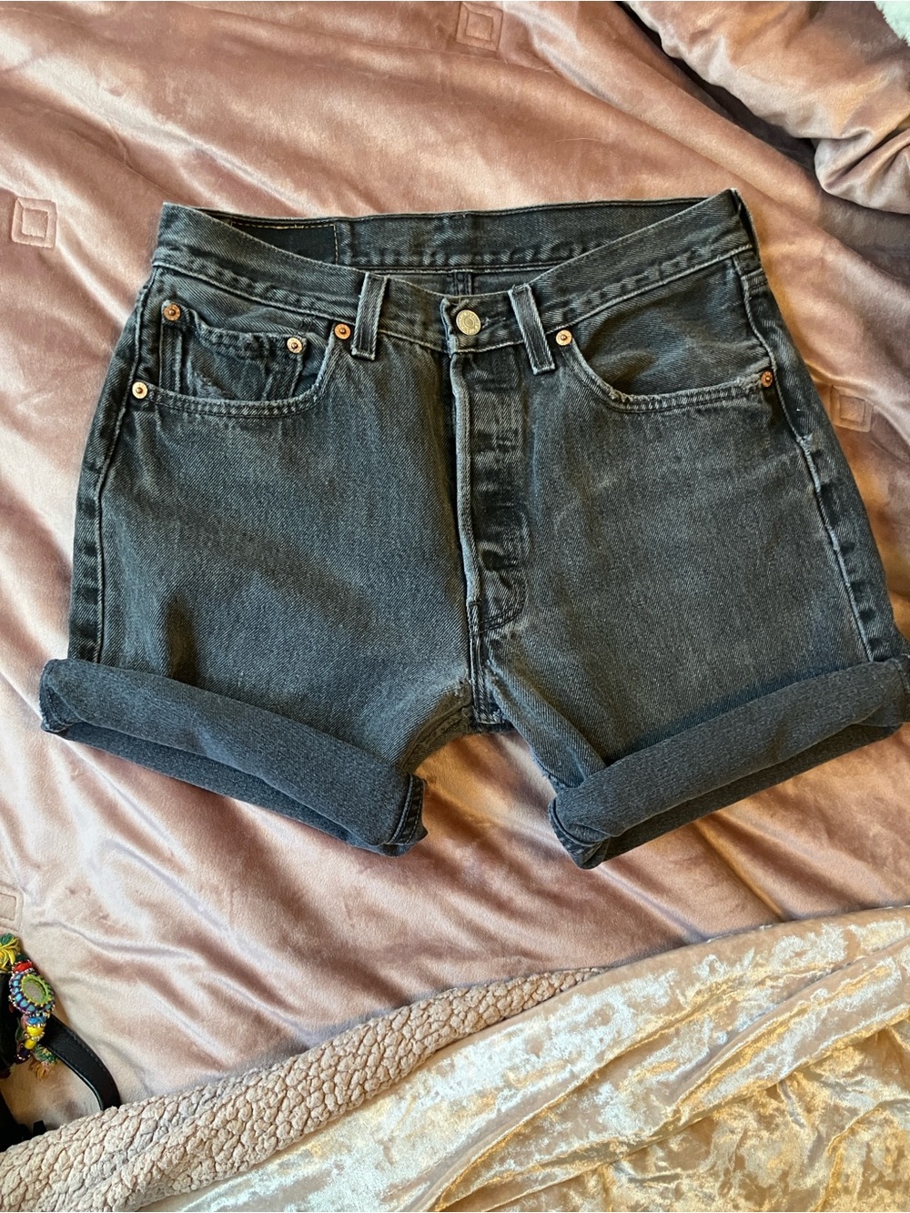 Levi's High Waist Women’s Shorts in Washed Black